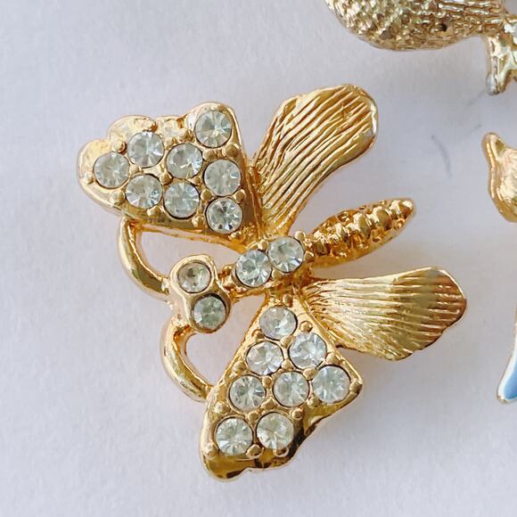 VTG Signed Napier Butterfly Brooch Lot Enamel Bird Tie Tack Cute Tiny Animal Pin - Picture 5 of 11